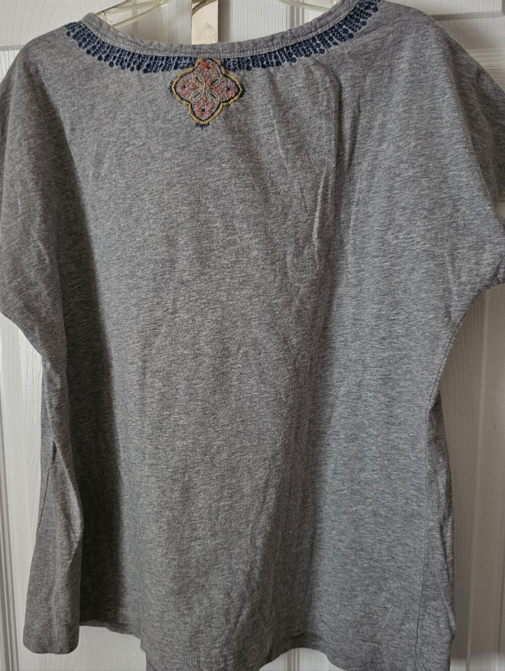 Sundance Embroidered Tee Shirt Xs Oversized Gray - Picture 2 of 7